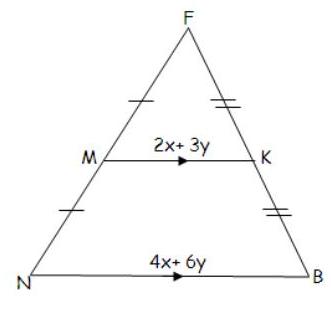 4.5 problem 9 If NB = 46, What is the name of the special segment MK and what is the length of MK? - ProProfs